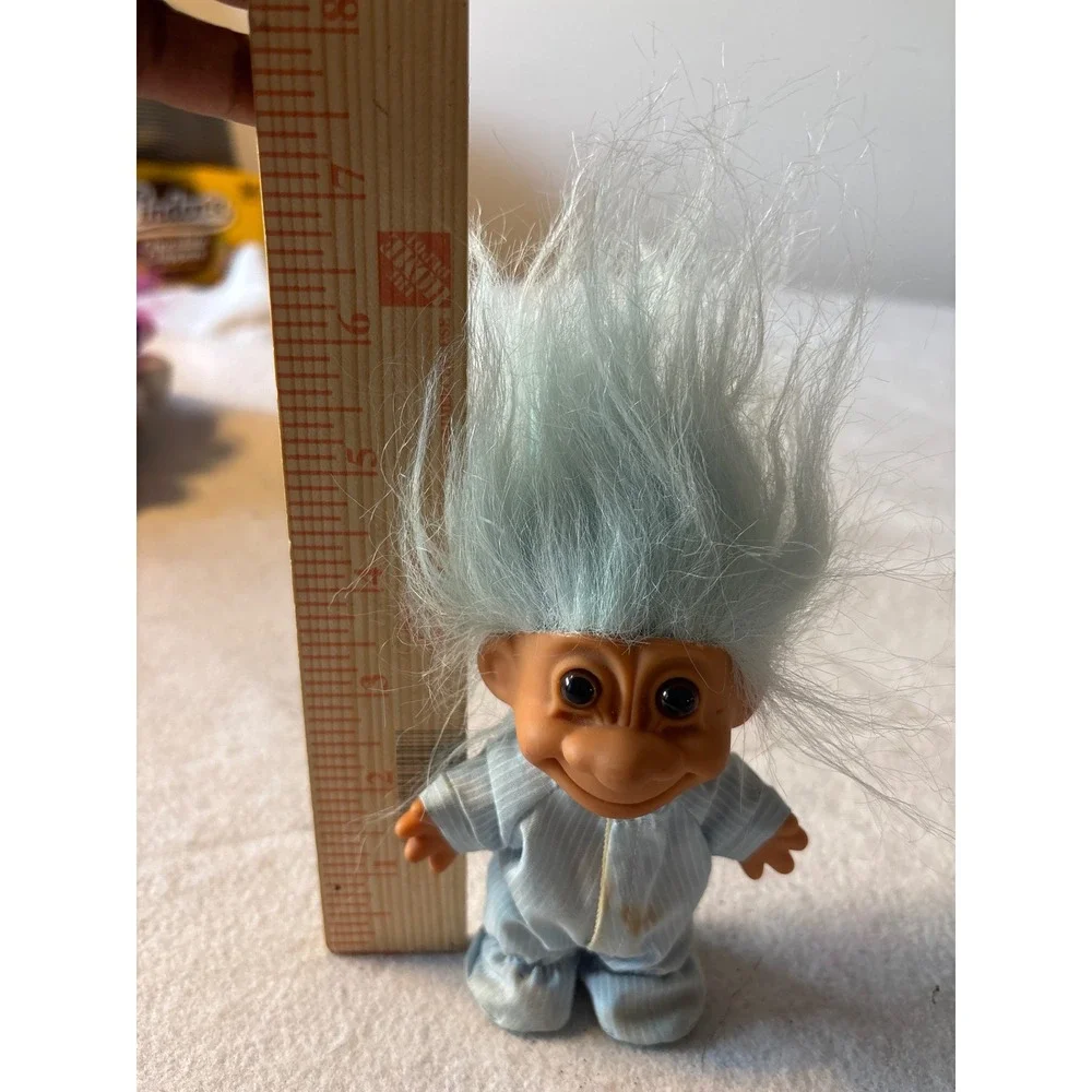 Vintage Troll Doll Blue Pajamas Big Hair Collectible‎ Toy